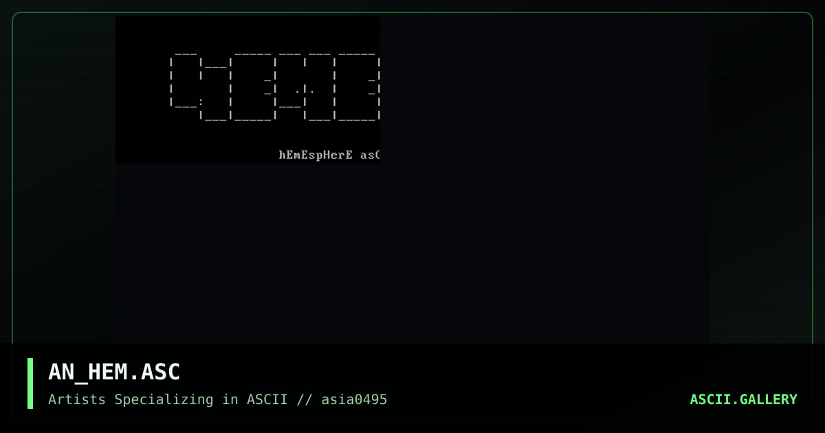 Hemesphere Ascii, by airborn, 1995