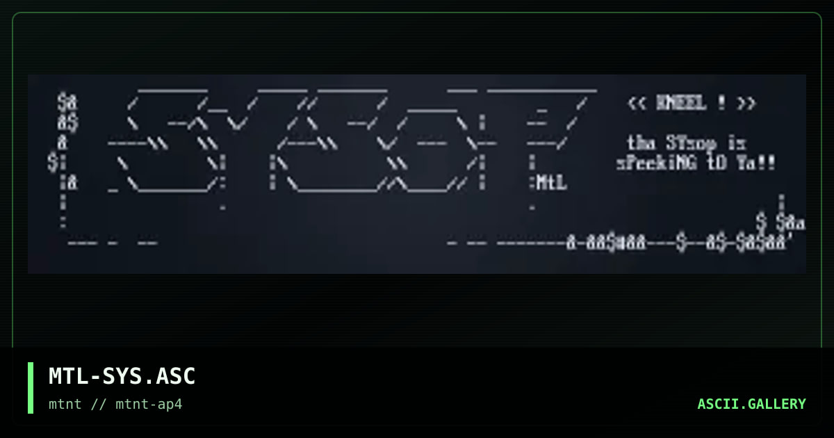 MTL-SYS.ASC, by mutant leader, 1995