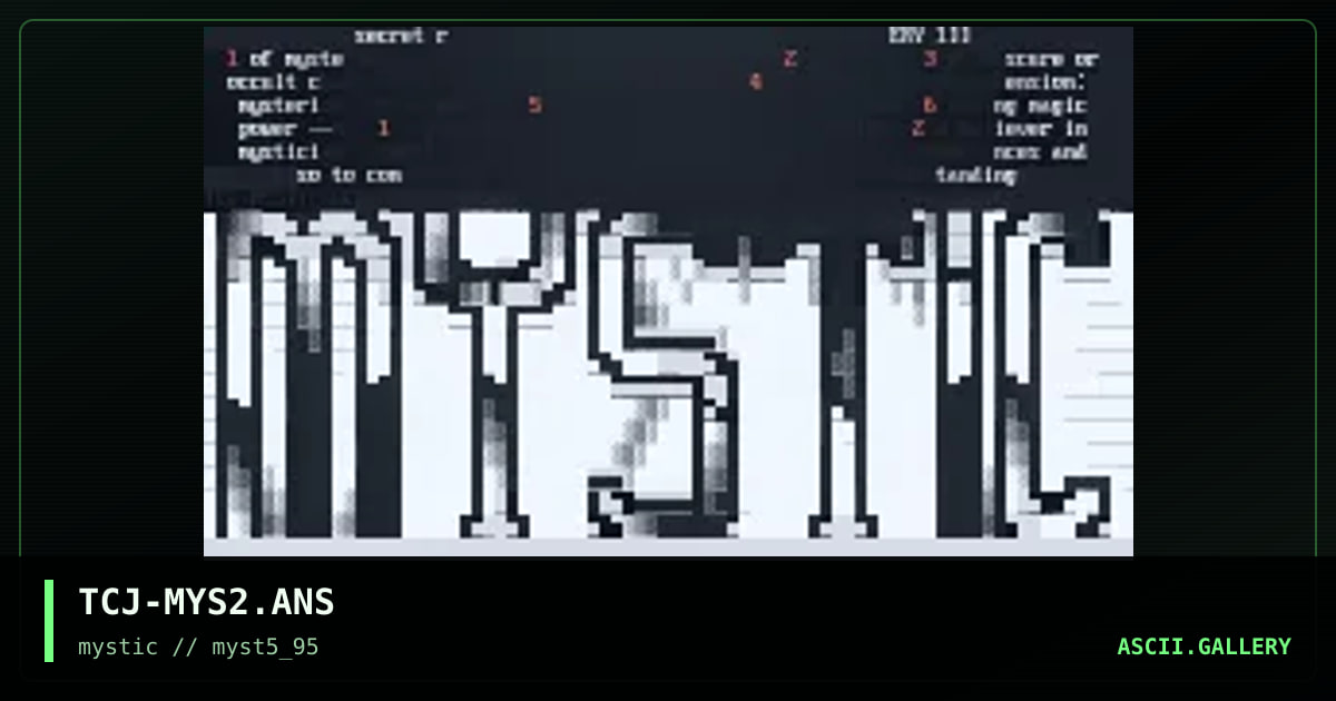 TCJ-MYS2.ANS, by the court jester, 1995