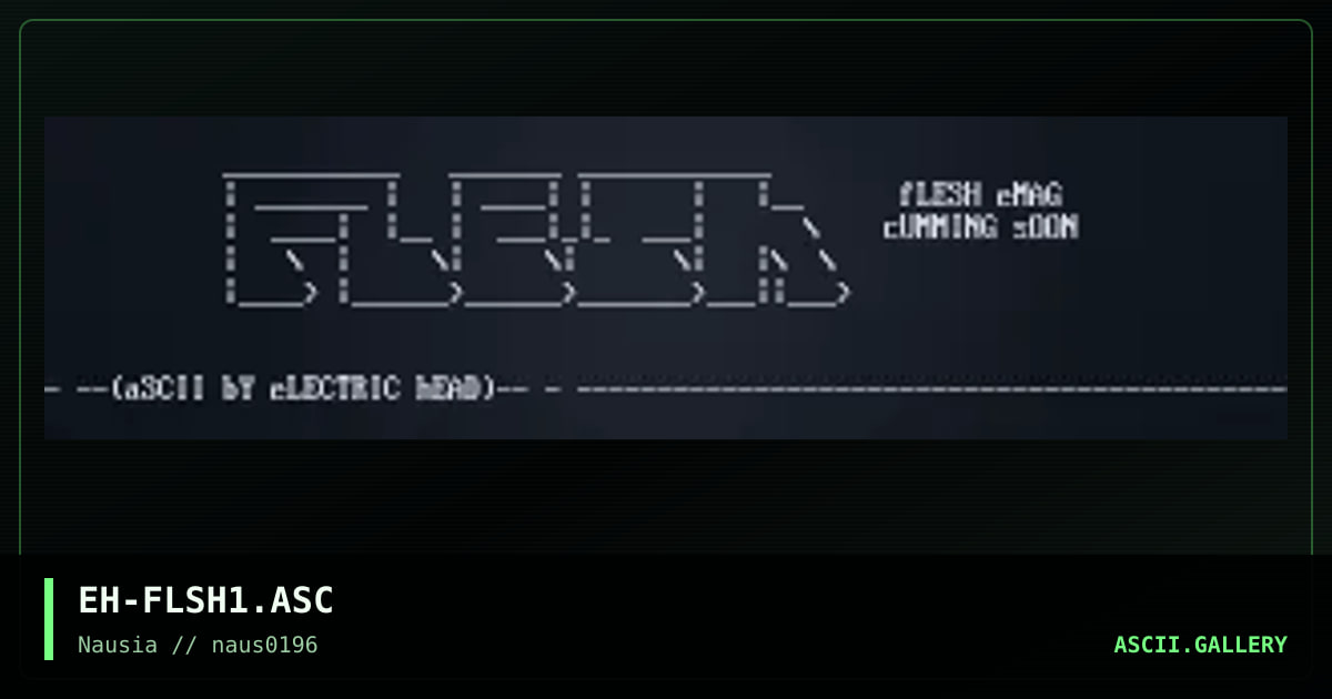 EH-FLSH1.ASC, by electric head, 1996