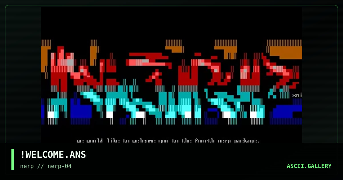 !WELCOME.ANS, by samurai, 1998