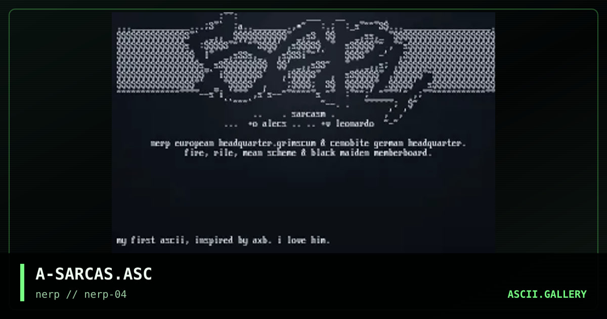 A-SARCAS.ASC, by alecs, 1998