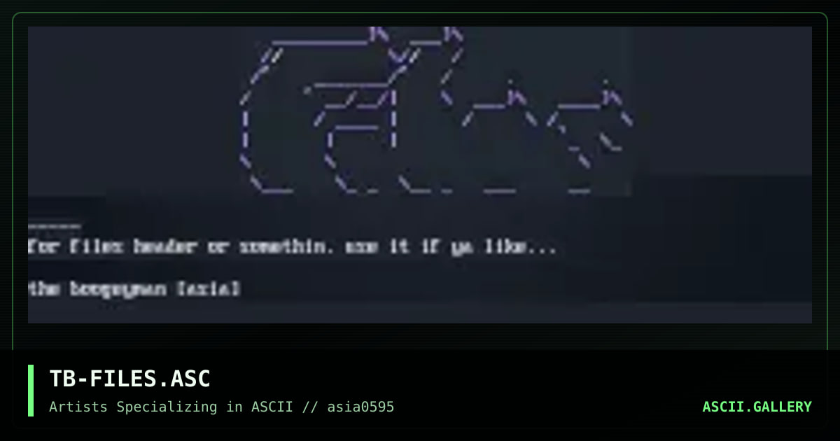 TB-FILES.ASC, by the boogeyman, 1995