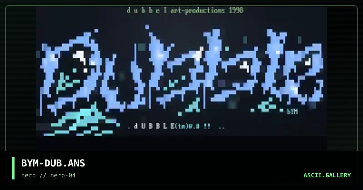 dubble, by big yellow man, 1998
