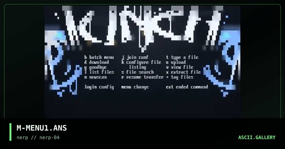 M-MENU1.ANS, by milkmang, 1998