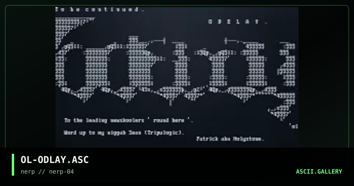 OL-ODLAY.ASC, by holystone, 1998