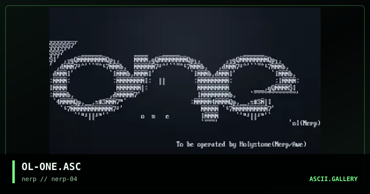 OL-ONE.ASC, by holystone, 1998