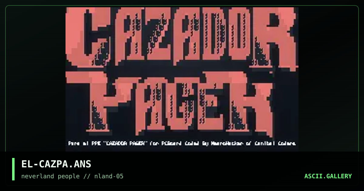 Cazador Pager Ansi, by el loco, 1996