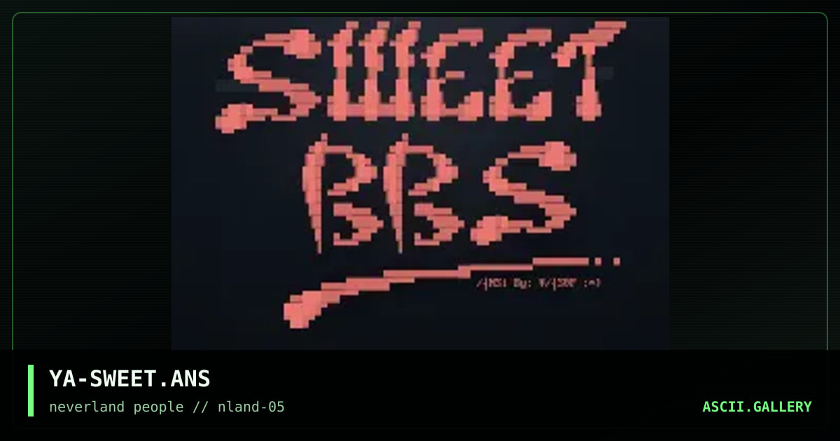 Sweet BBS, by yasop, 1996