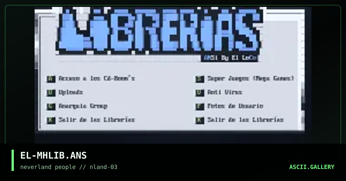 MH System Librerias, by el loco, 1996