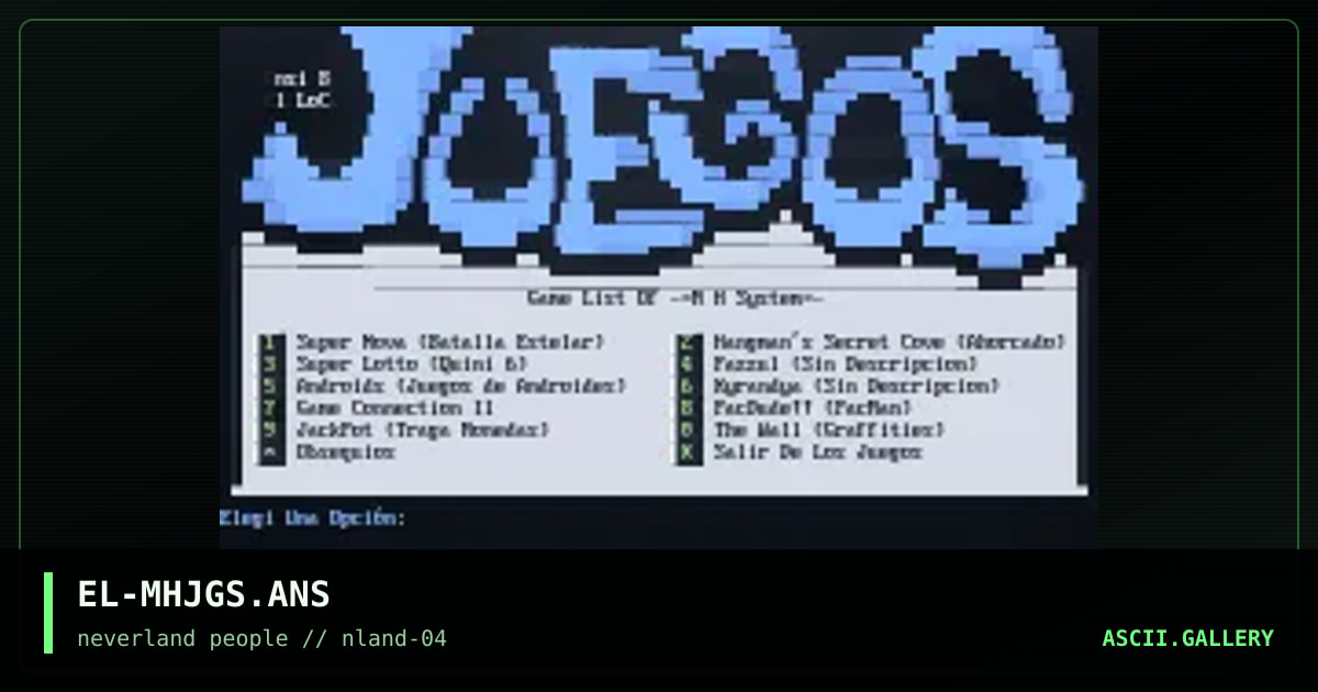 MH System Juegos, by el loco, 1996