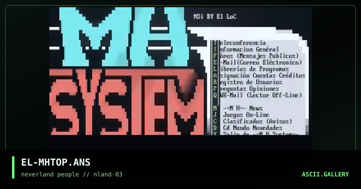 MH System Mainmenu, by el loco, 1996