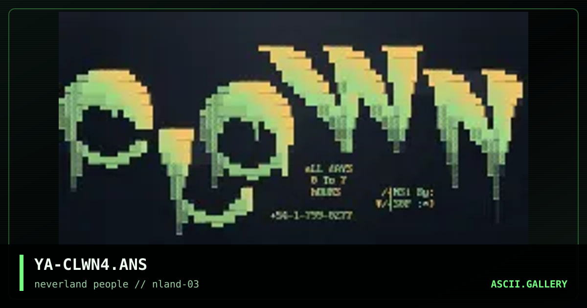 Clown BBS, by yasop, 1996