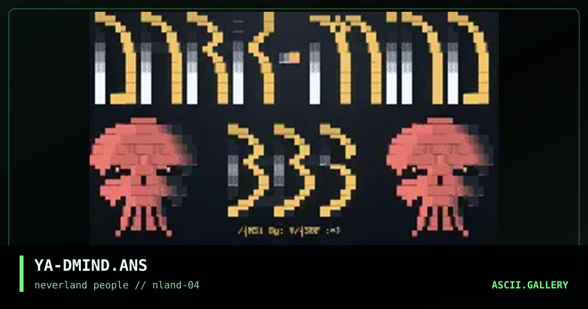 Dark Mind BBS, by yasop, 1996