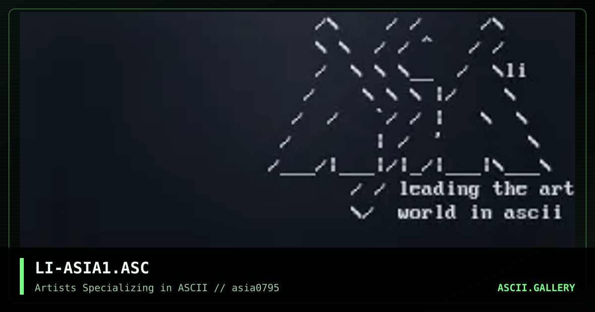 LI-ASIA1.ASC, by lithium, 1995