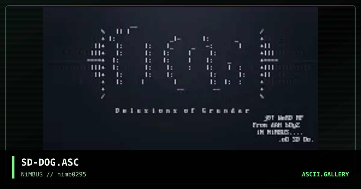 SD-DOG.ASC, by superdave, 1995