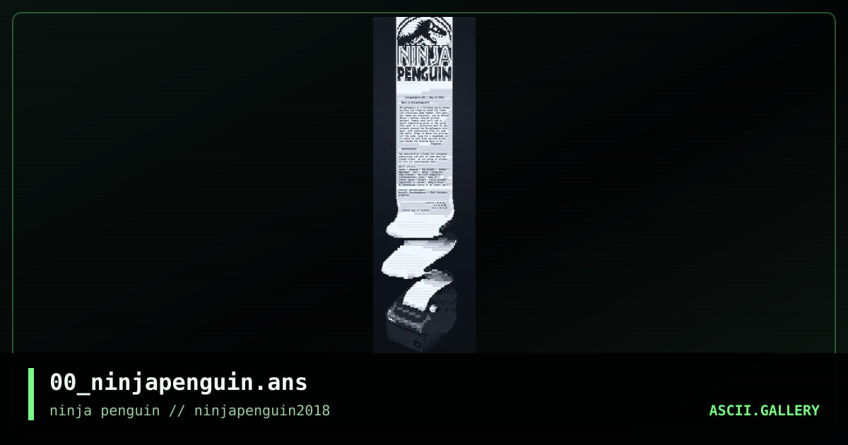 Ninjapenguin 2018 INFO, by burps, pinguino, 2018