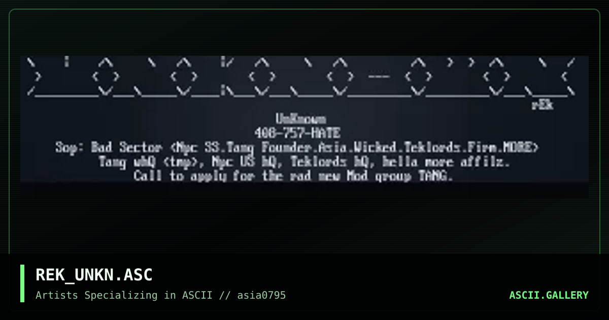 UnKnown 408-757-HATE, by rek, 1995