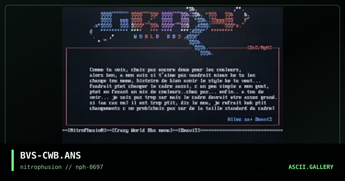 .-The Crazy World Menu-., by beavis, 1997