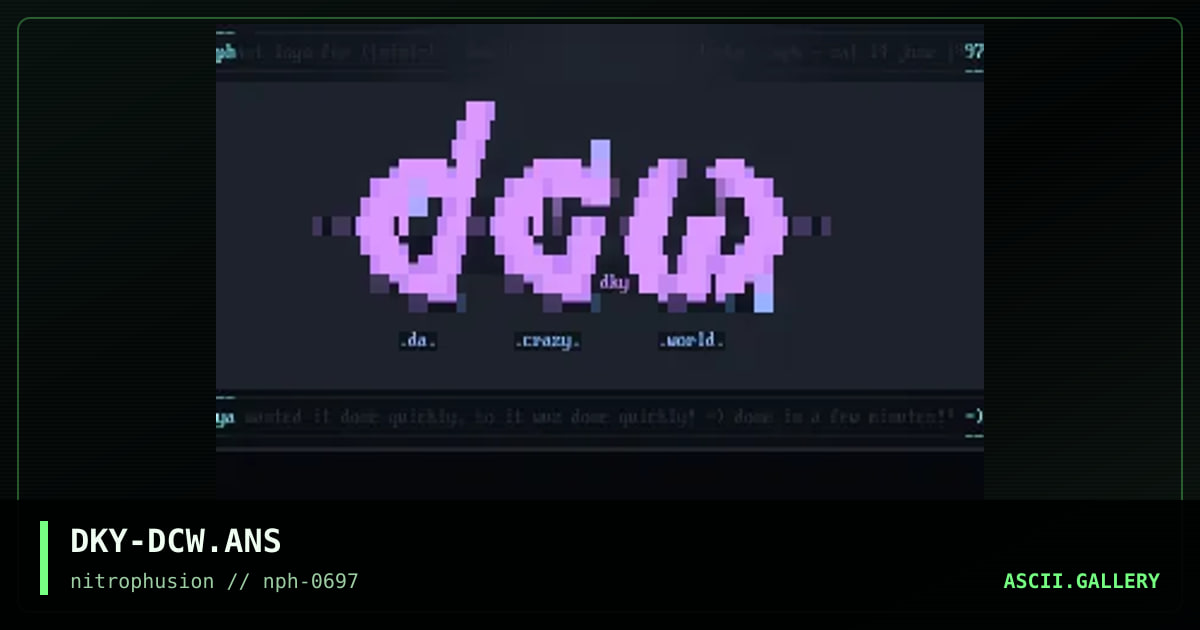 .:(da.crazy.world.logo):., by darky, 1997