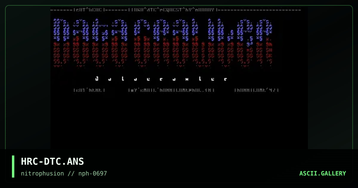 dATACRAWLER cOLORED nSK aSCII, by hurricane, 1997