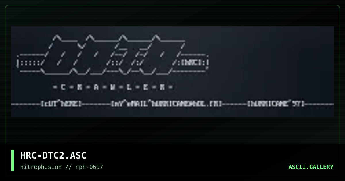 dATACRAWLER oLD sKOOL aSCII, by hurricane, 1997