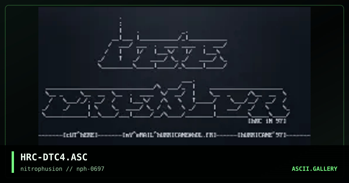dATACRAWLER oLD sKOOL aSCII, by hurricane, 1997