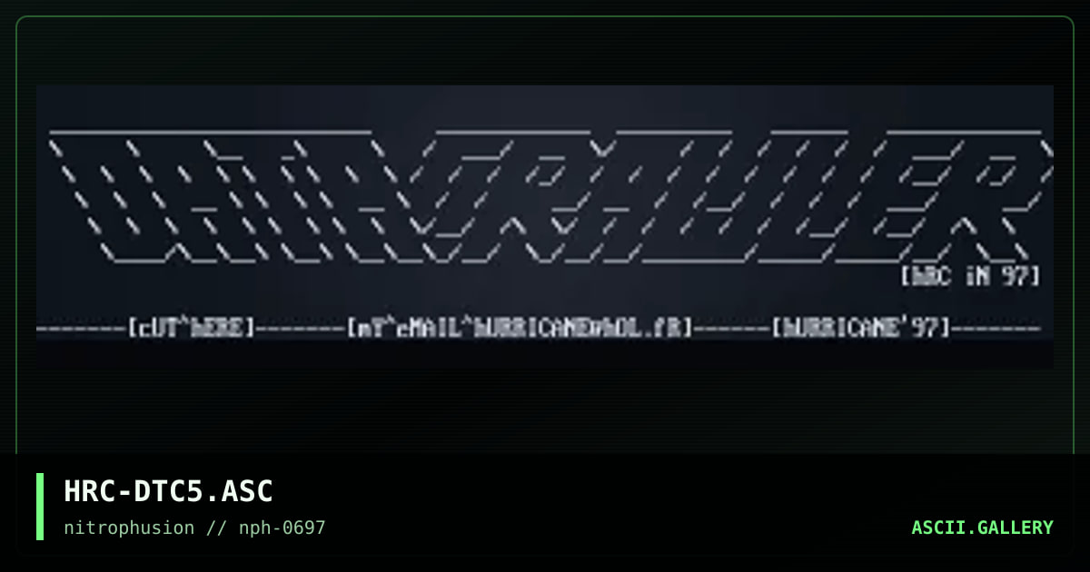 dATACRAWLER oLD sKOOL aSCII, by hurricane, 1997