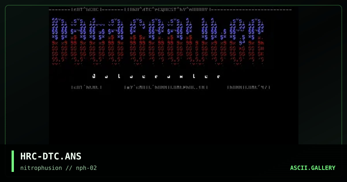 dATACRAWLER cOLORED nSK aSCII, by hurricane, 1997