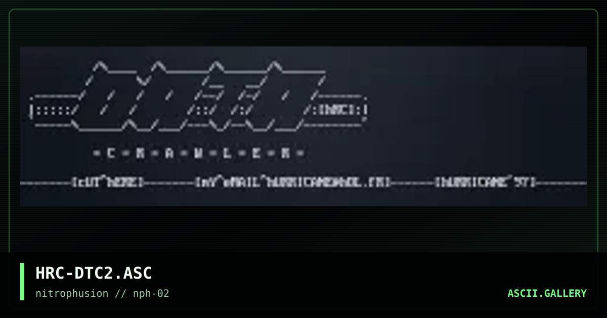 dATACRAWLER oLD sKOOL aSCII, by hurricane, 1997
