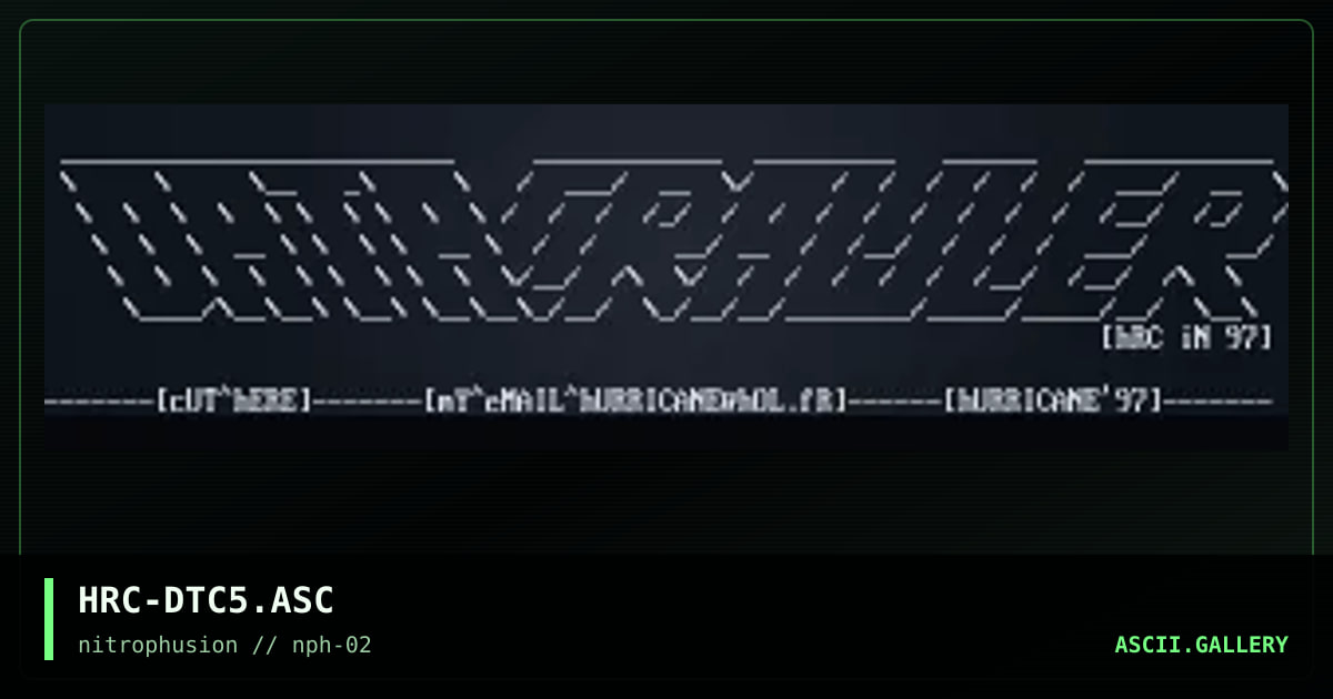dATACRAWLER oLD sKOOL aSCII, by hurricane, 1997