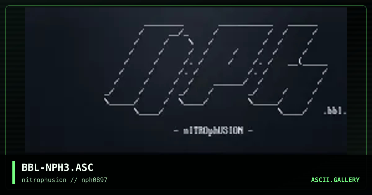 NiTRoPhuSioN LoGo : tHiRd tRy, by babyloon, 1997