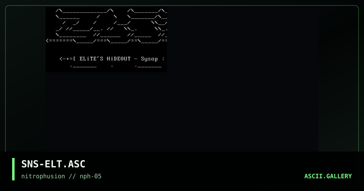 ASC "Elite's Hideout" BBS, by senser, 1998