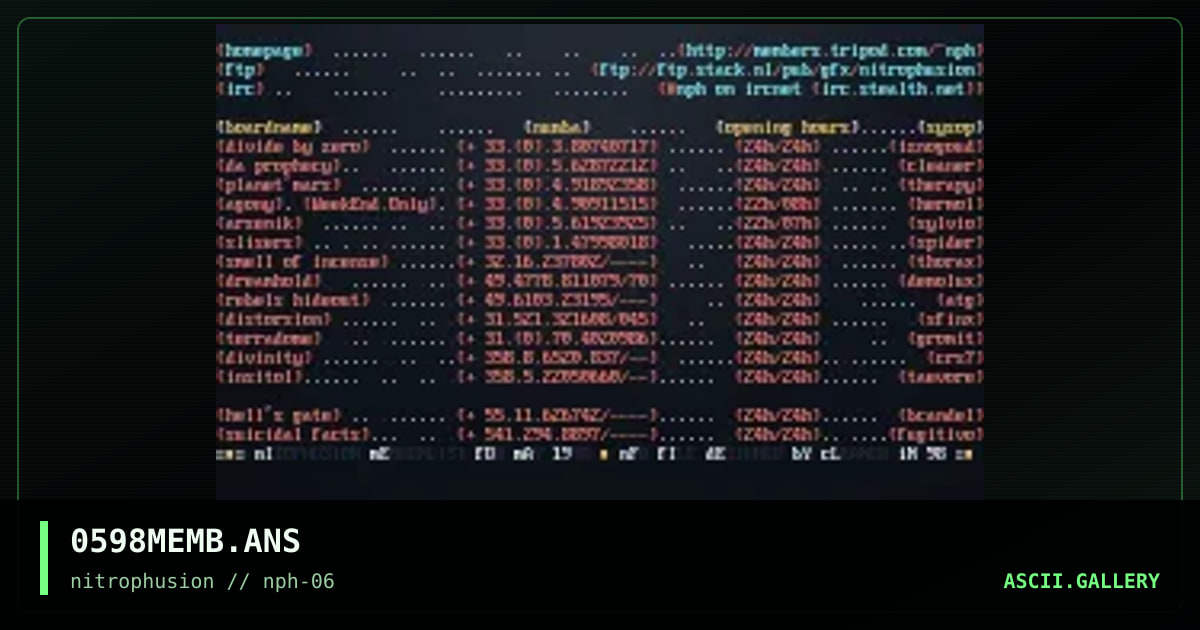 may'98 memberlist, by cleaner, 1998