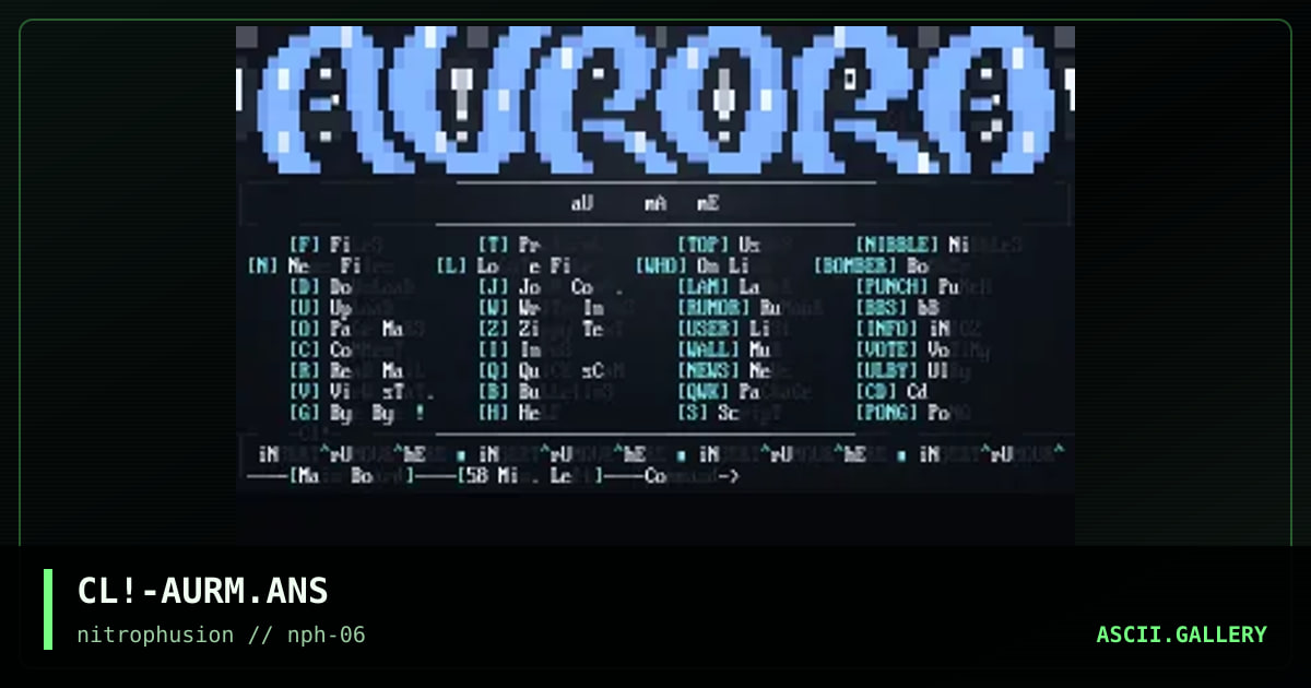 aURORa mAIn mENu, by cleaner, 1998
