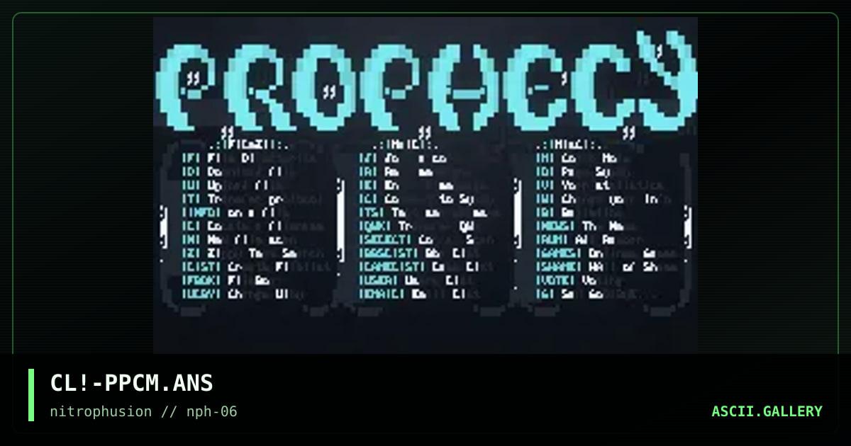 dA pROPHECy mAIn mENu, by cleaner, 1998