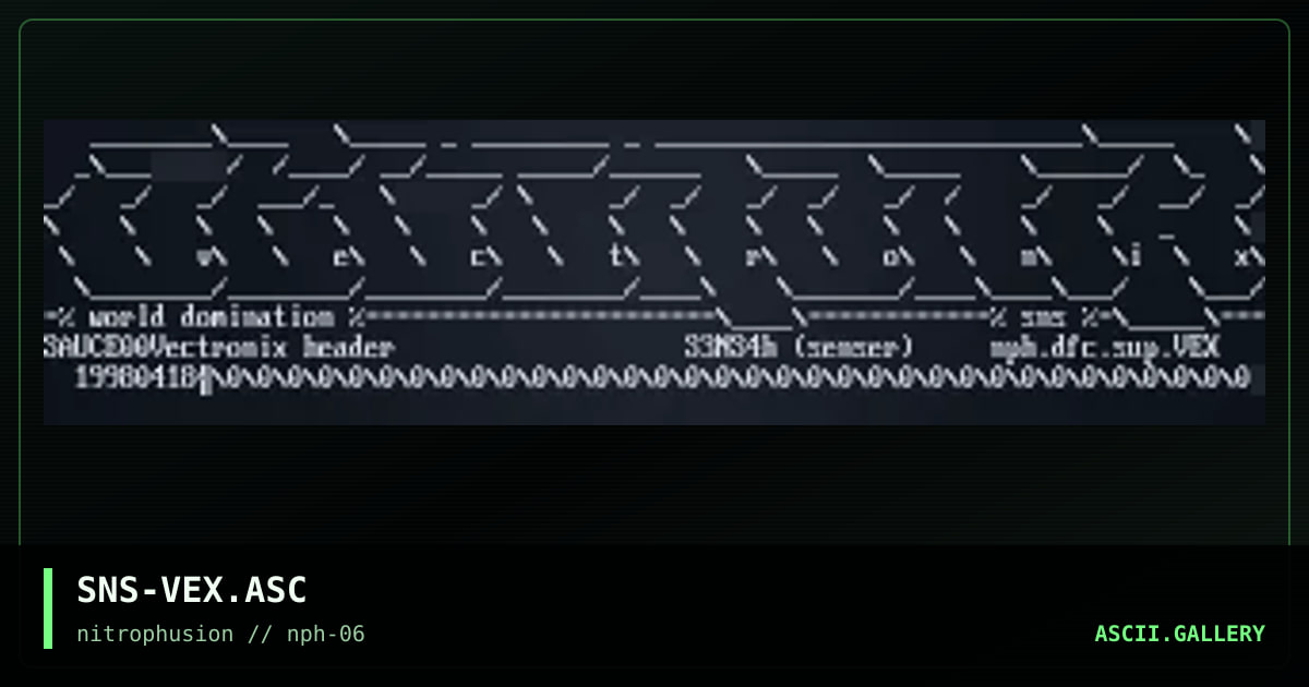 SNS-VEX.ASC, by senser, 1998