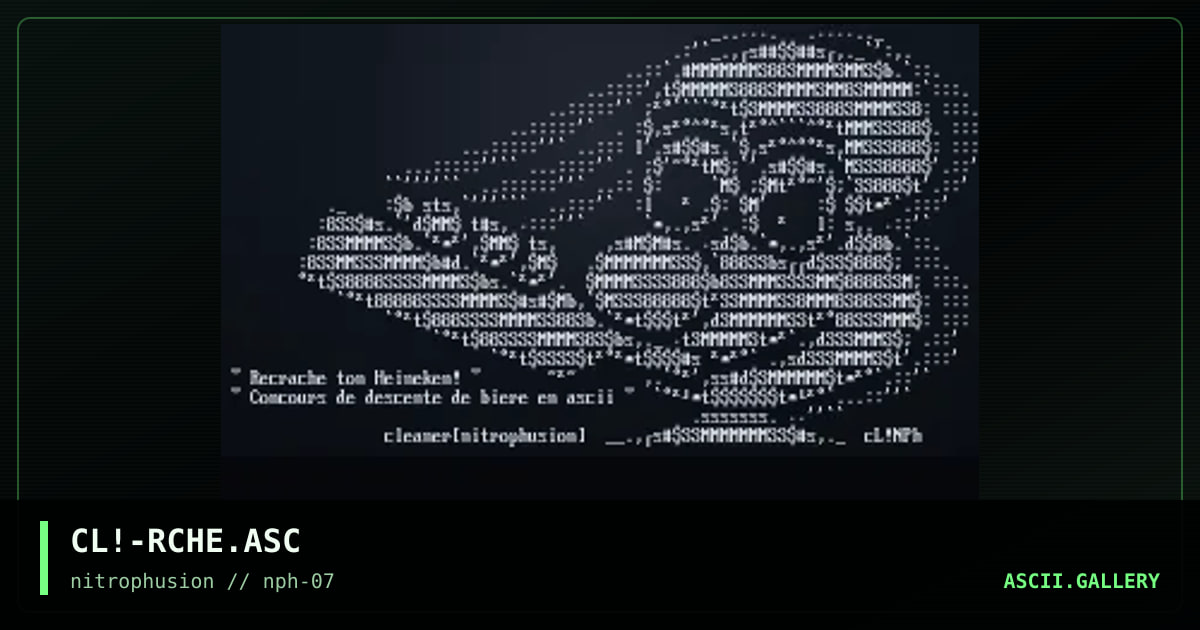 Recrache ton putain d'heineken, by cleaner, 1998