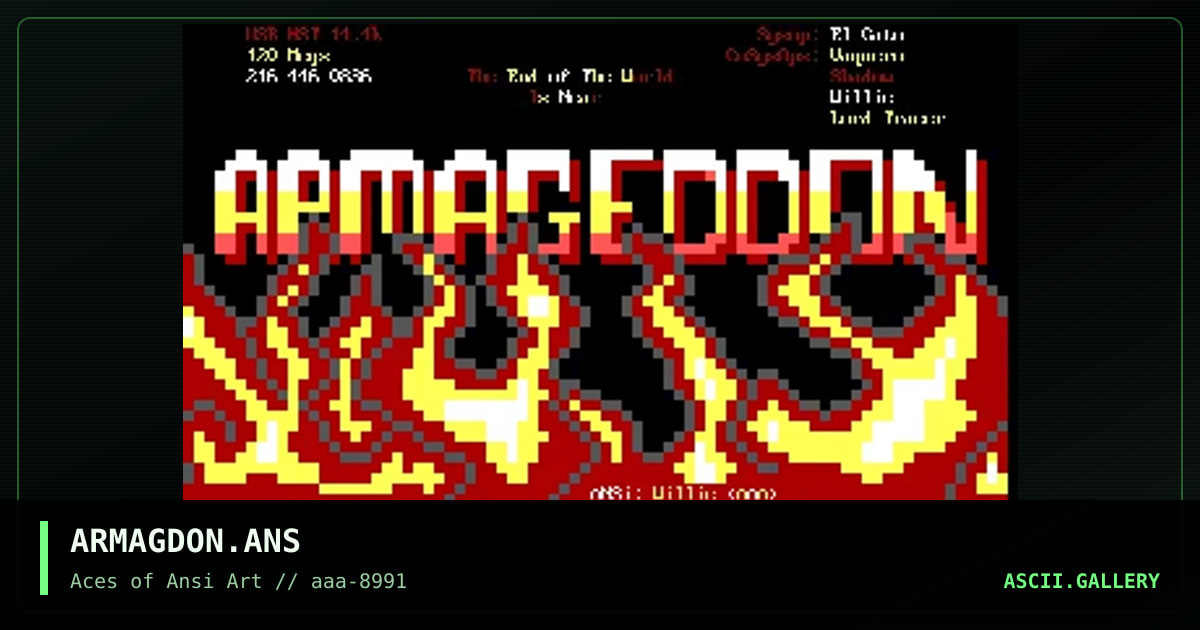 ARMAGDON.ANS, by willie, 1991