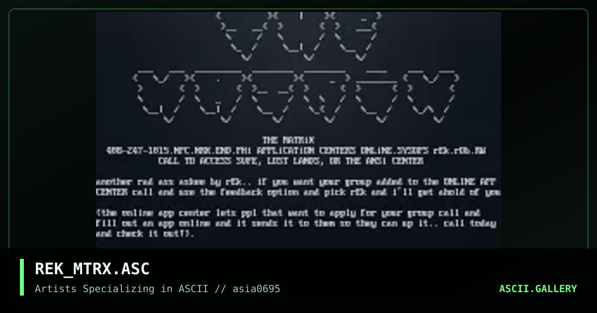 REK_MTRX.ASC, by rek, 1995