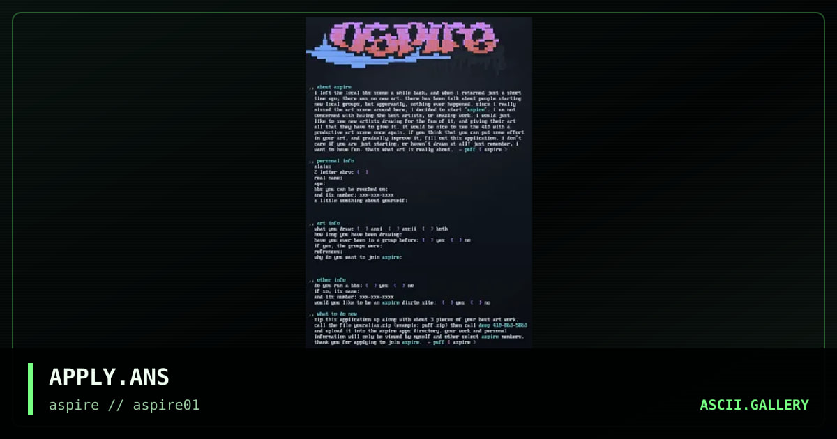 aspire application, by puff, 1998