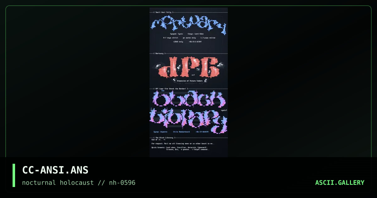 Ansi Colly, by cynic, 1996