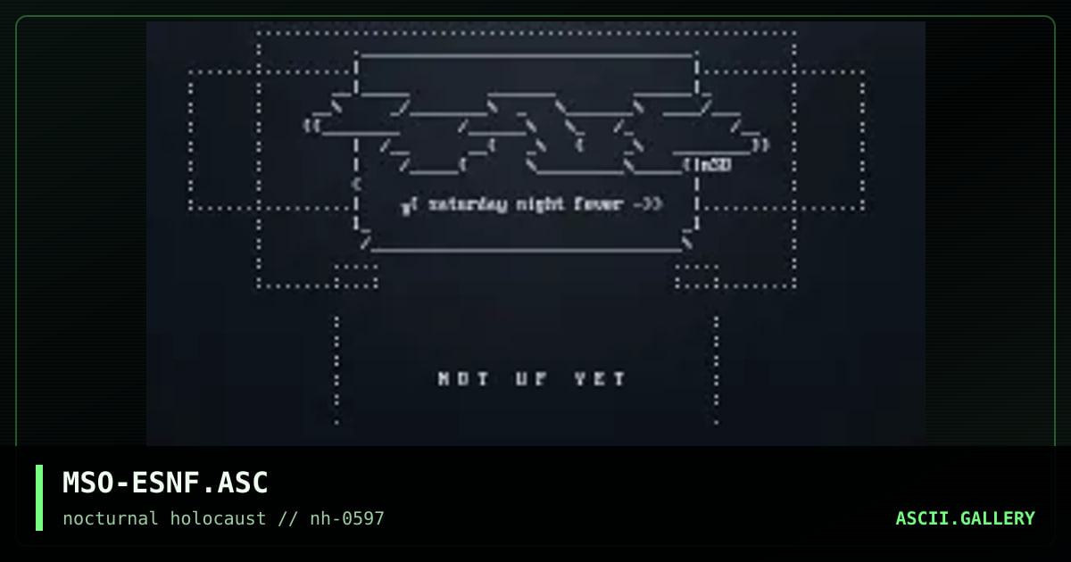 saturday night fever, by mso, 1997