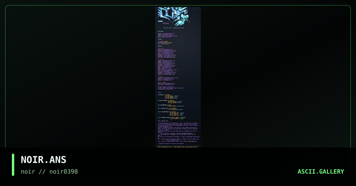 NOiR INFORMATION FILE, by untagged, 1998