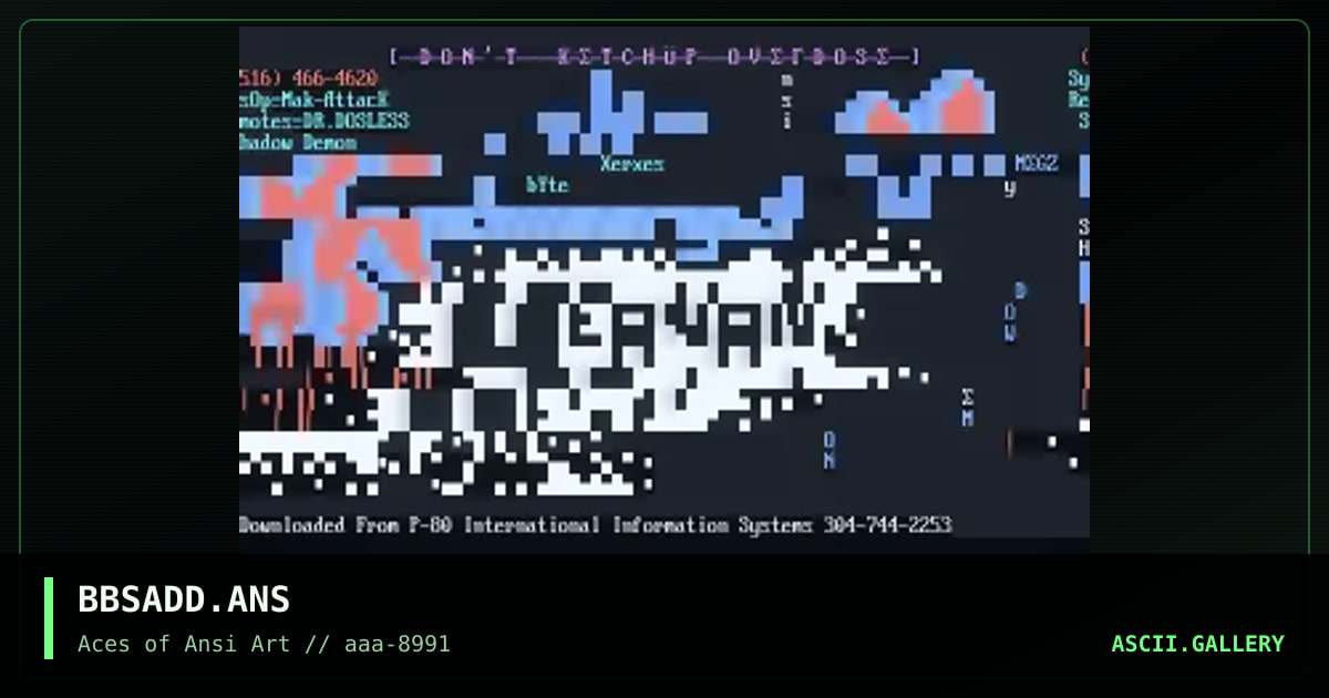 BBSADD.ANS, by shadow demon, 1991