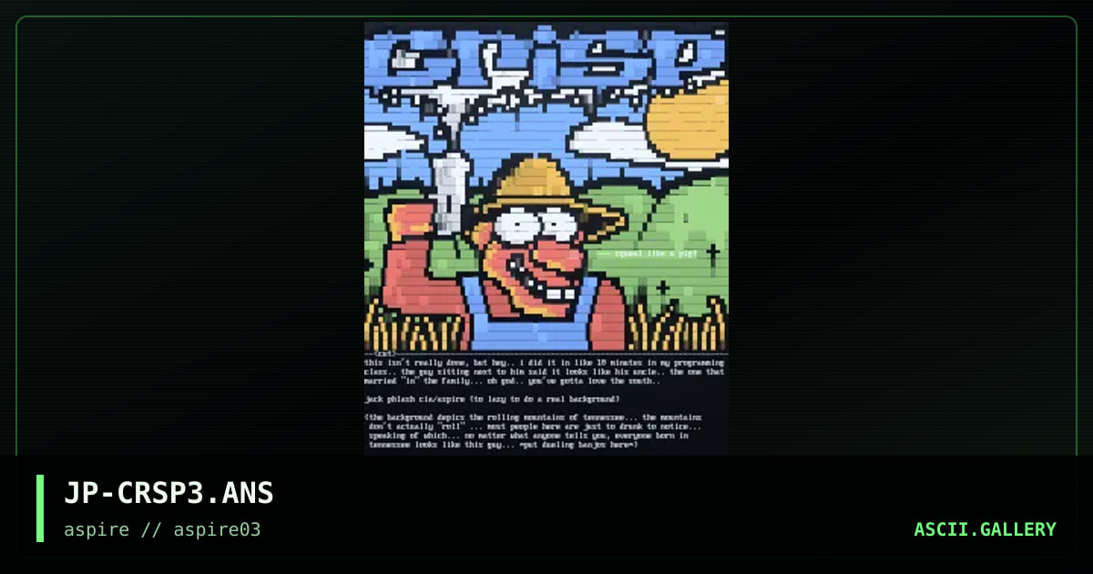 cRISP (tennessee edition), by jack phlash, 1998