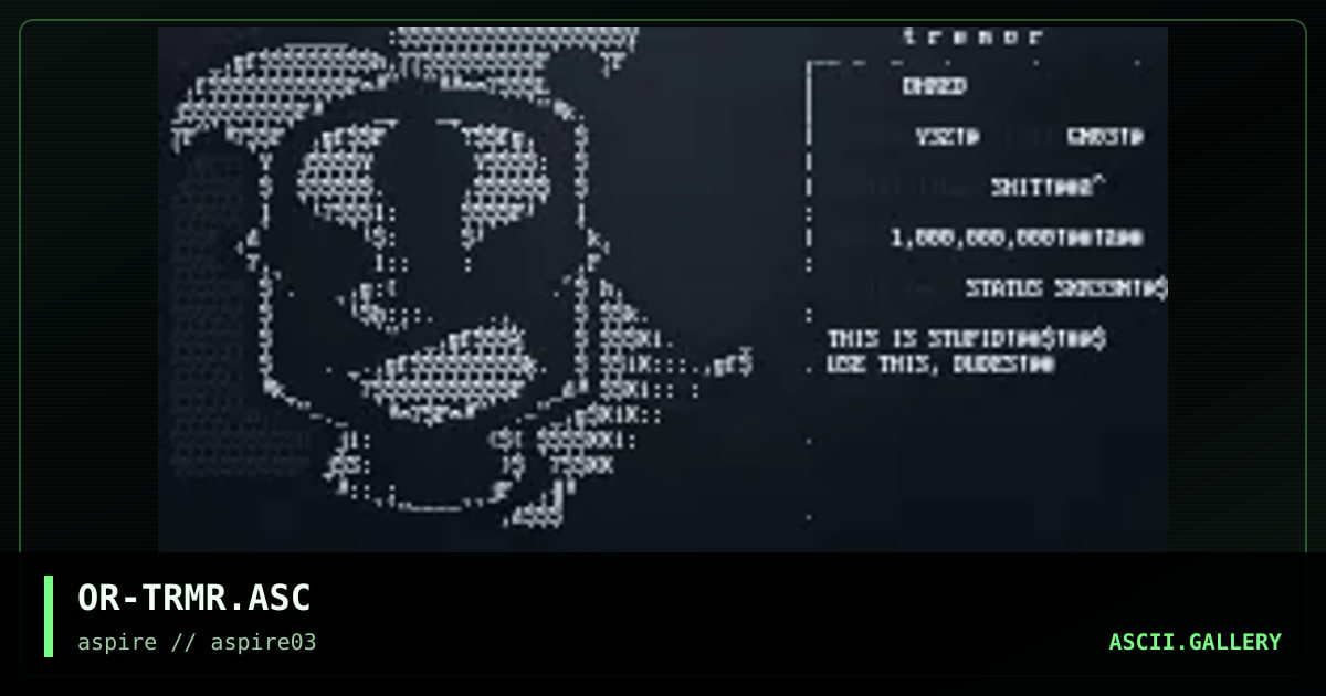 trem0r status screen, by ohred, 1998