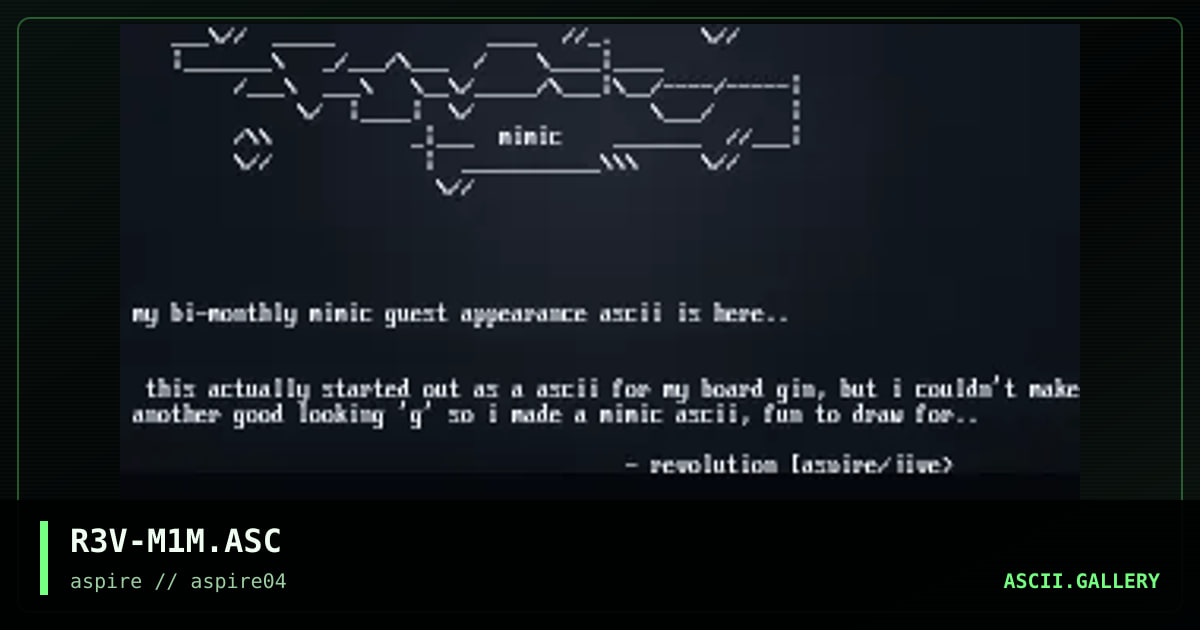 mimic, by revolution, 1998