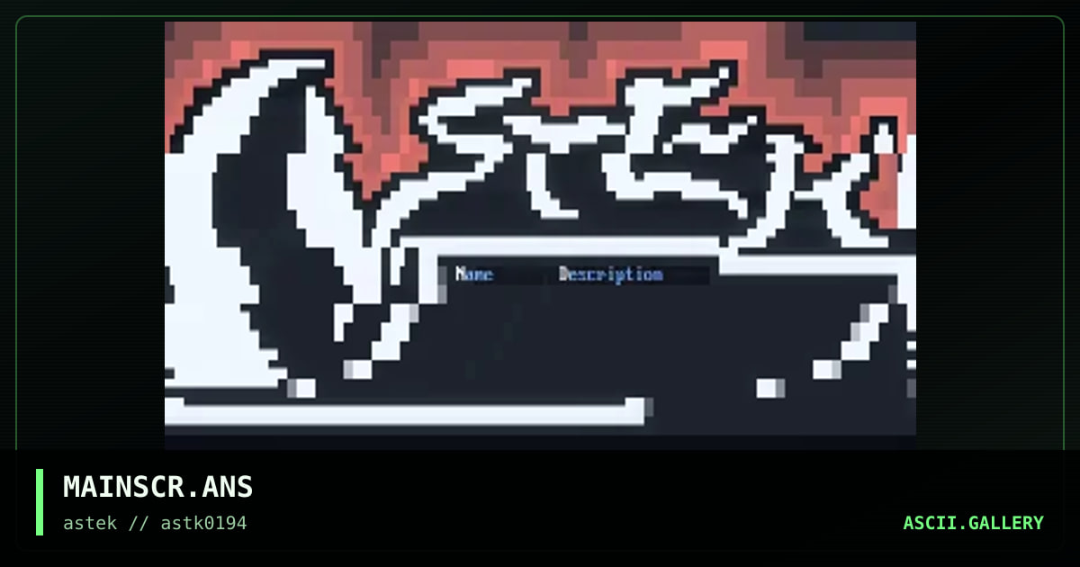 MAINSCR.ANS, by the extremist, 1994
