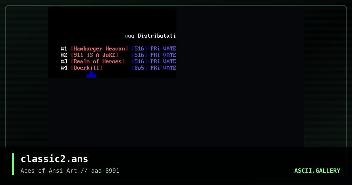 classic2.ans, by shadow demon, 1991